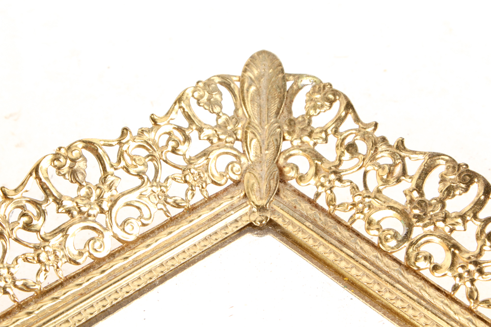 Wooden Jewelry Boxes and Gold Tone Metal Vanity Mirror