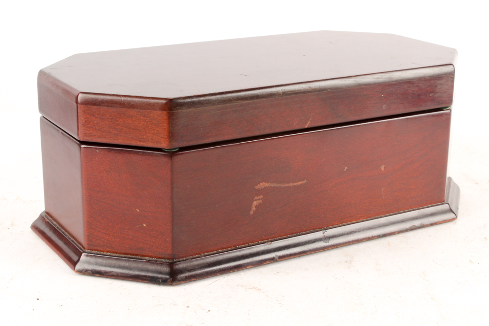 Wooden Jewelry Boxes and Gold Tone Metal Vanity Mirror