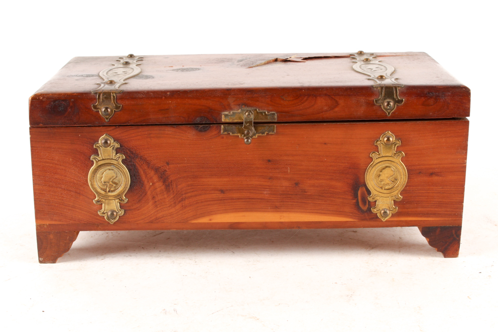 Wooden Jewelry Boxes and Gold Tone Metal Vanity Mirror