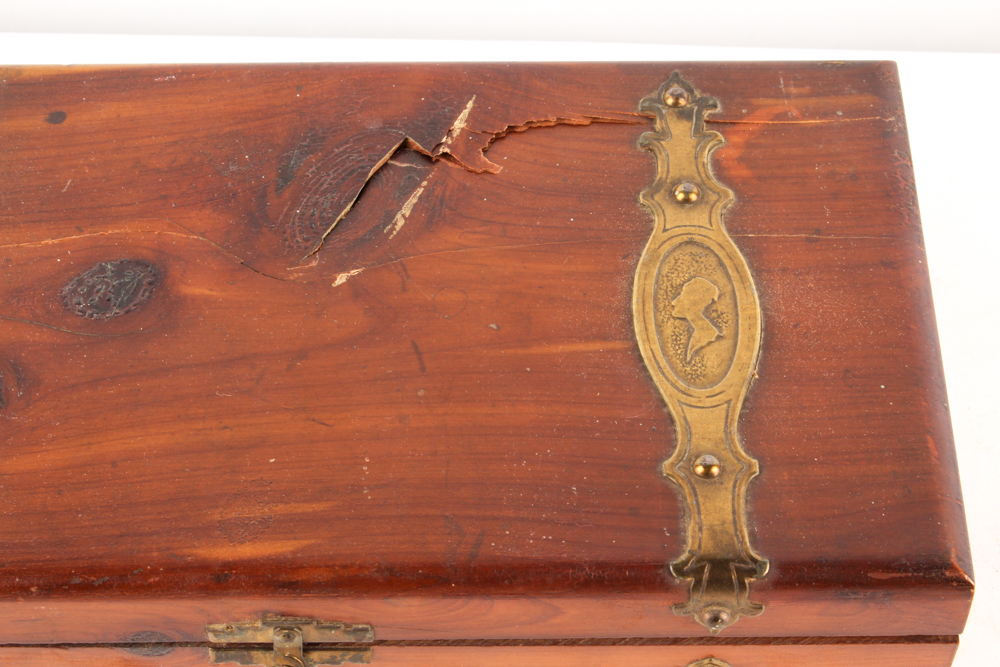 Wooden Jewelry Boxes and Gold Tone Metal Vanity Mirror