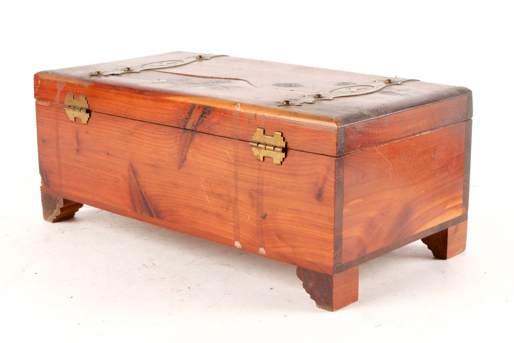 Wooden Jewelry Boxes and Gold Tone Metal Vanity Mirror