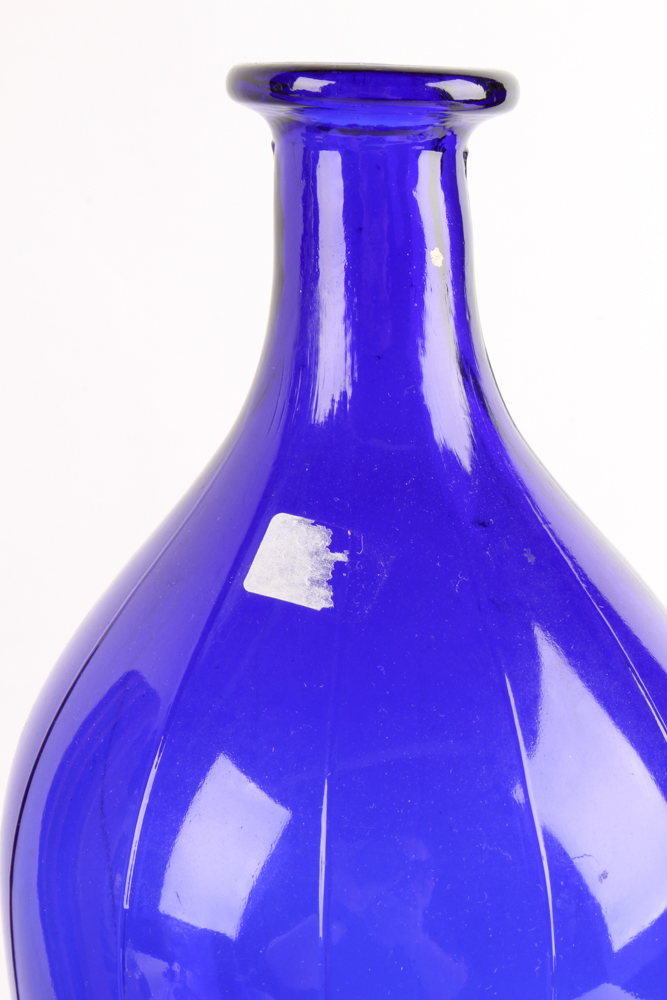 Cobalt and Green Glass Tableware and Stoneware