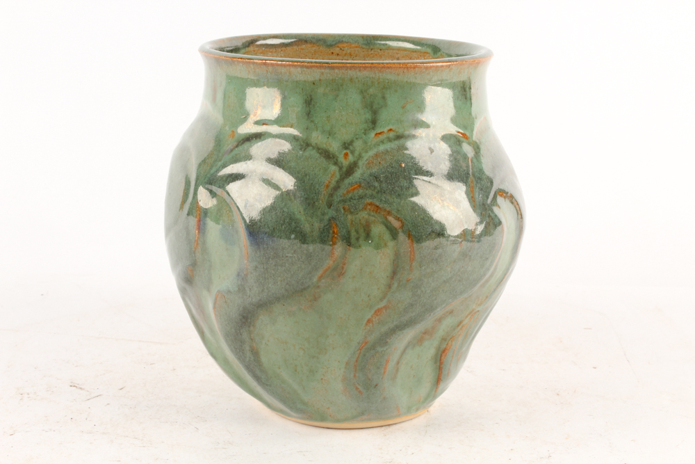 Cobalt and Green Glass Tableware and Stoneware