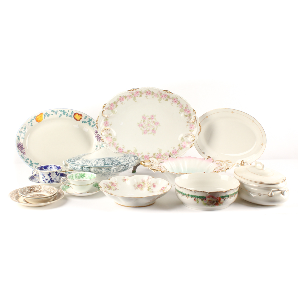 Tableware including Antique "Lake" Ashworth Ironstone