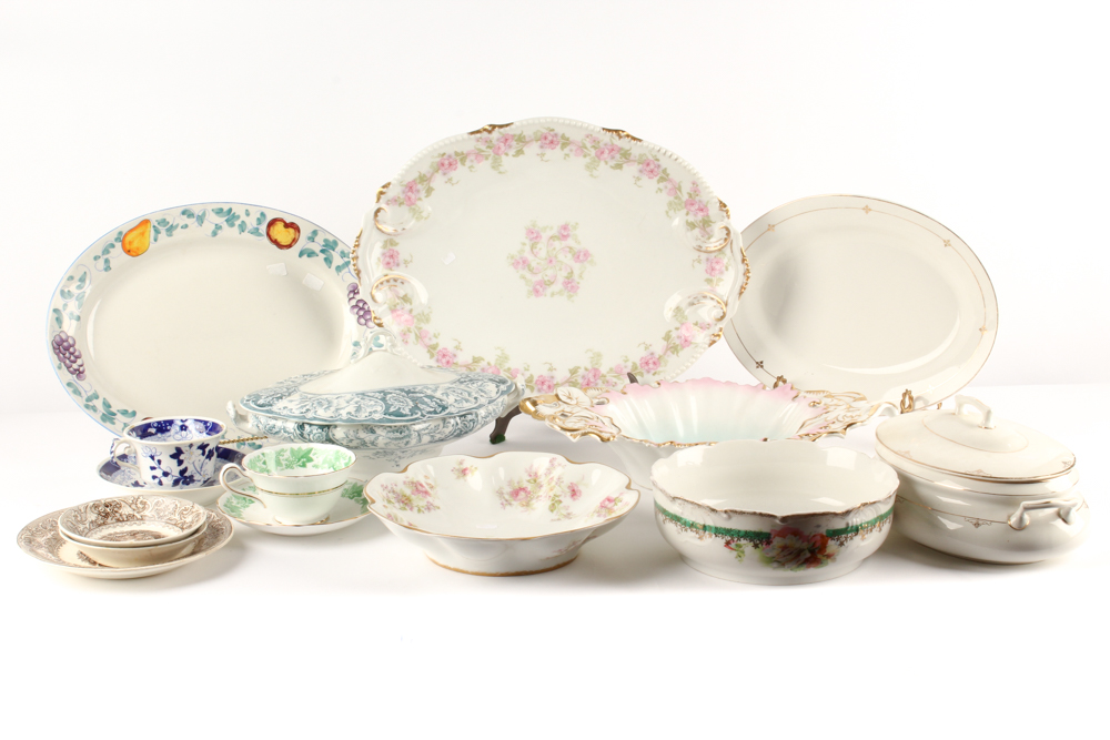 Tableware including Antique "Lake" Ashworth Ironstone