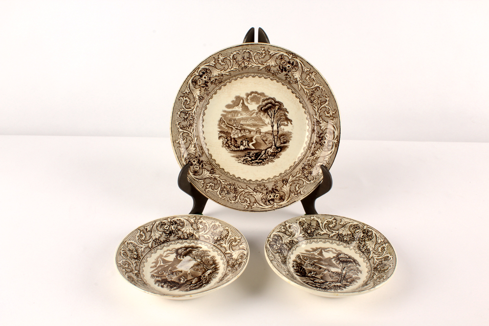 Tableware including Antique "Lake" Ashworth Ironstone