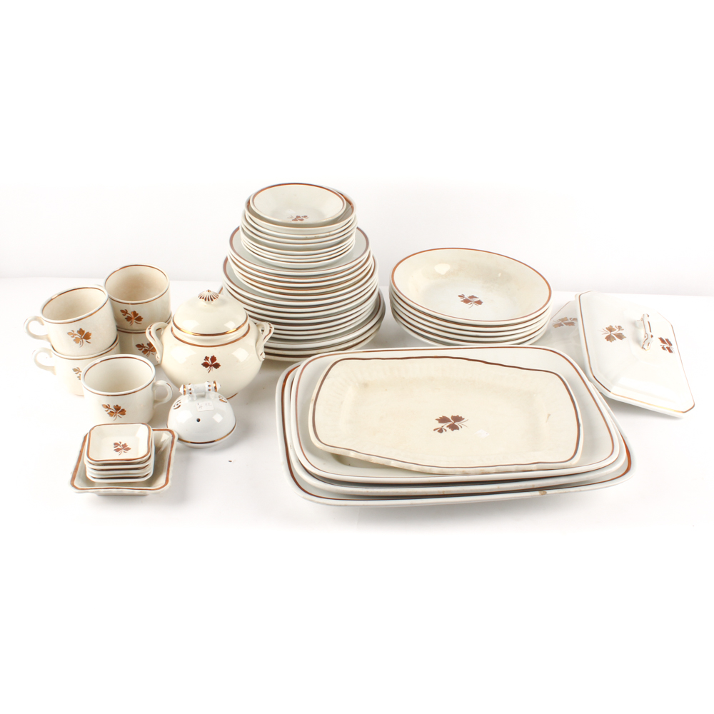 Victorian Wedgwood & Co. and Alfred Meakin "Tea Leaf" Ironstone Dinnerware