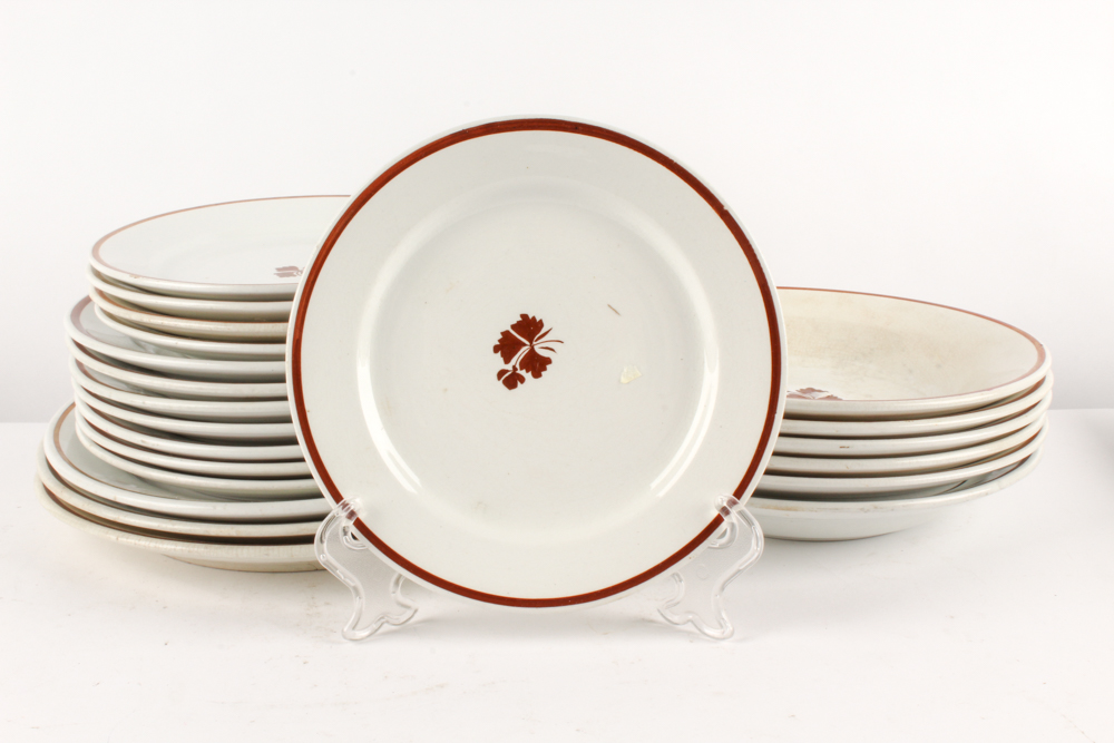 Victorian Wedgwood & Co. and Alfred Meakin "Tea Leaf" Ironstone Dinnerware