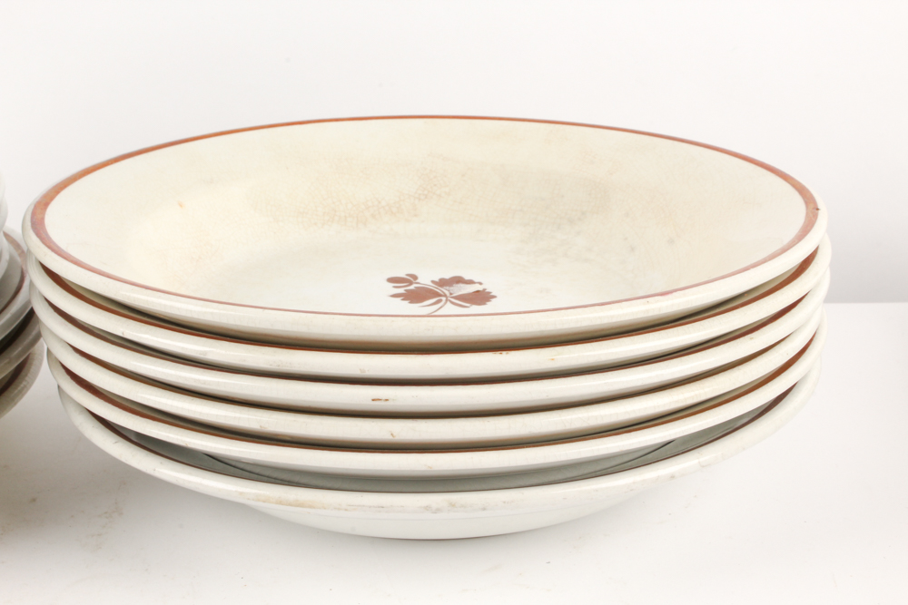 Victorian Wedgwood & Co. and Alfred Meakin "Tea Leaf" Ironstone Dinnerware