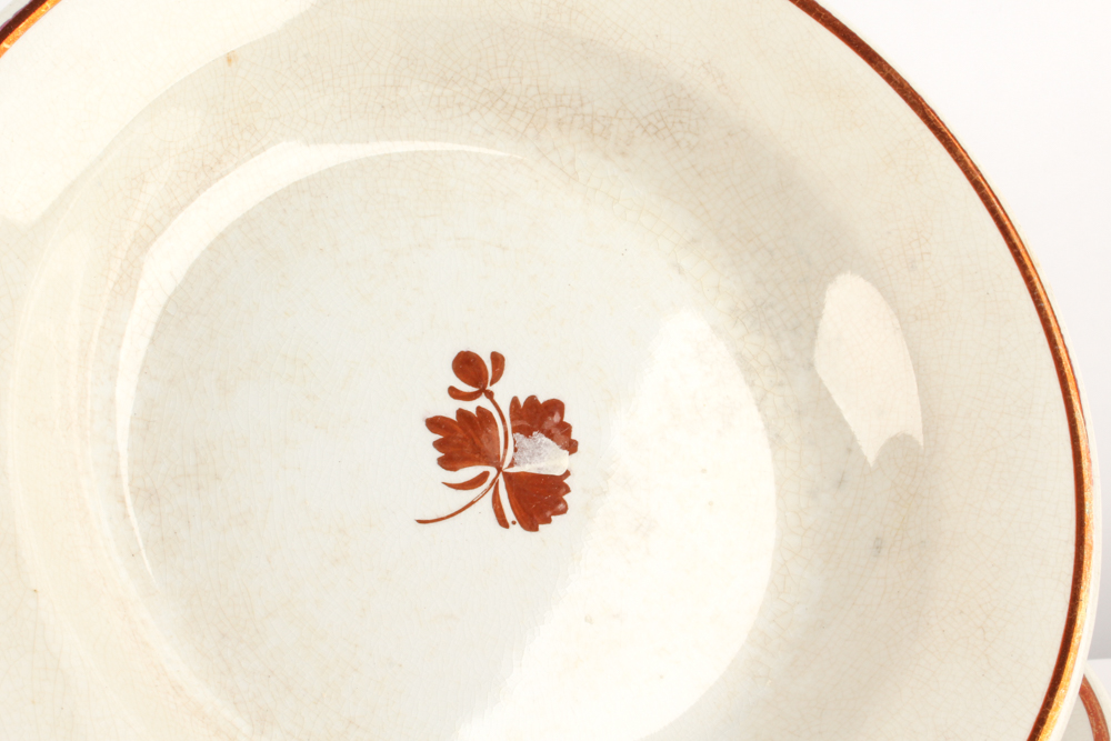 Victorian Wedgwood & Co. and Alfred Meakin "Tea Leaf" Ironstone Dinnerware