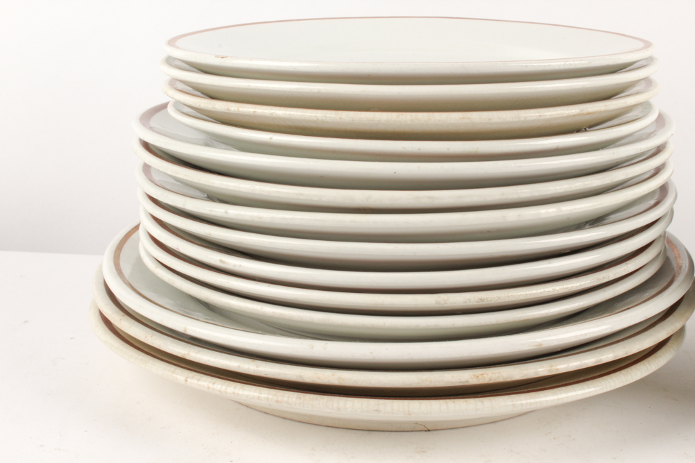 Victorian Wedgwood & Co. and Alfred Meakin "Tea Leaf" Ironstone Dinnerware