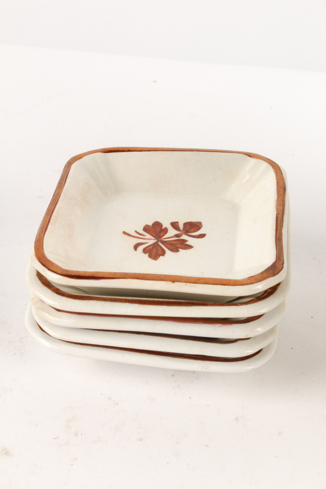 Victorian Wedgwood & Co. and Alfred Meakin "Tea Leaf" Ironstone Dinnerware