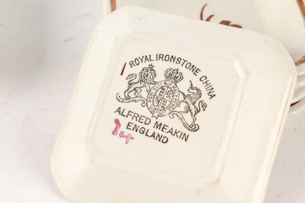 Victorian Wedgwood & Co. and Alfred Meakin "Tea Leaf" Ironstone Dinnerware