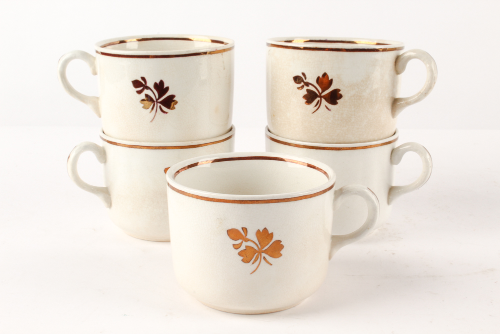 Victorian Wedgwood & Co. and Alfred Meakin "Tea Leaf" Ironstone Dinnerware