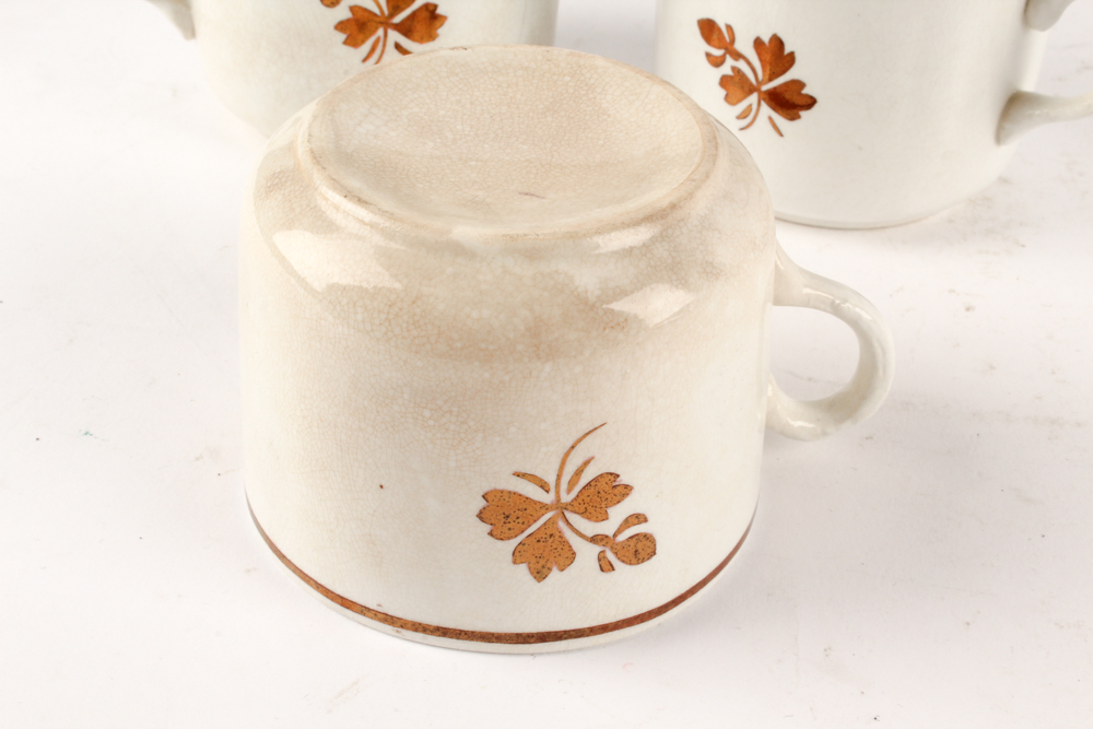 Victorian Wedgwood & Co. and Alfred Meakin "Tea Leaf" Ironstone Dinnerware