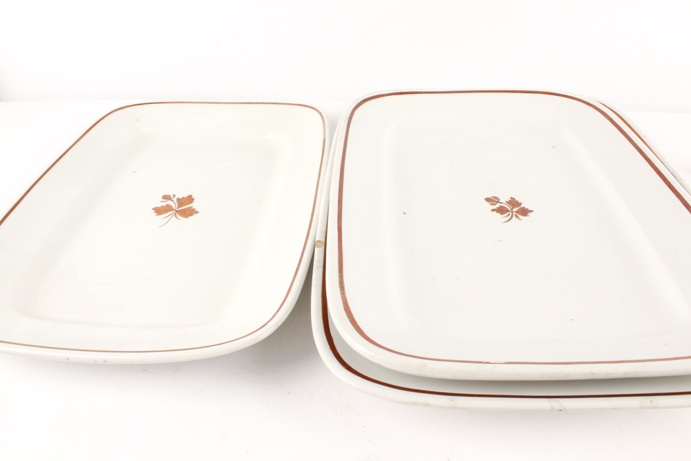 Victorian Wedgwood & Co. and Alfred Meakin "Tea Leaf" Ironstone Dinnerware