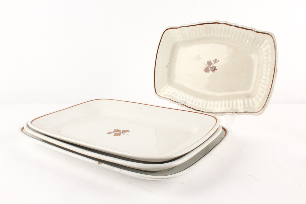 Victorian Wedgwood & Co. and Alfred Meakin "Tea Leaf" Ironstone Dinnerware