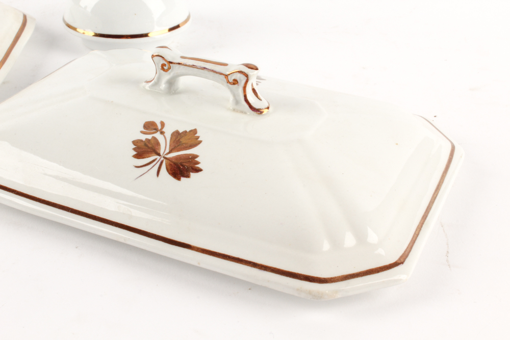 Victorian Wedgwood & Co. and Alfred Meakin "Tea Leaf" Ironstone Dinnerware