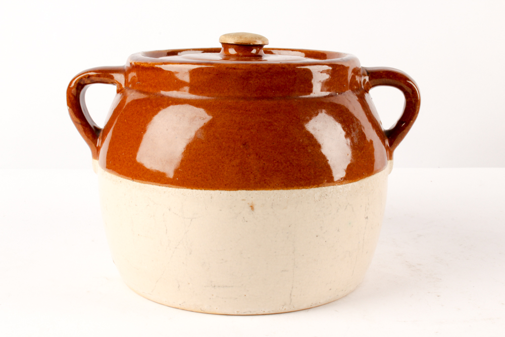 Lidded Vintage Stoneware Pots and Jug