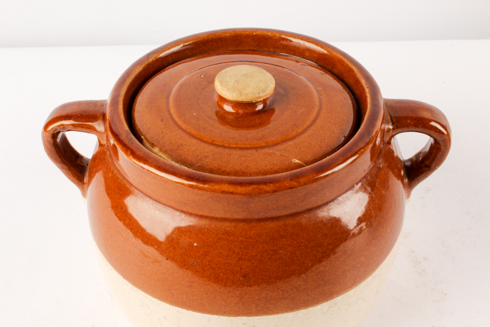 Lidded Vintage Stoneware Pots and Jug