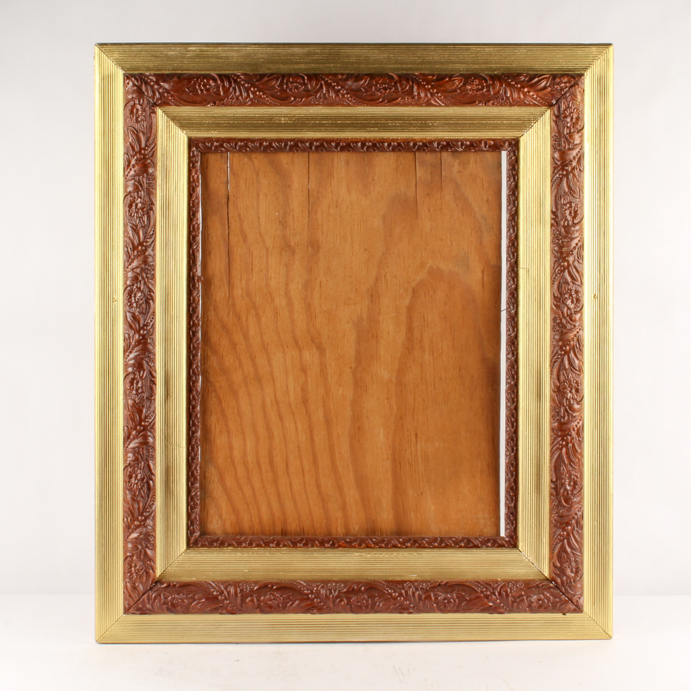 Antique Wood and Gilt Picture Frame