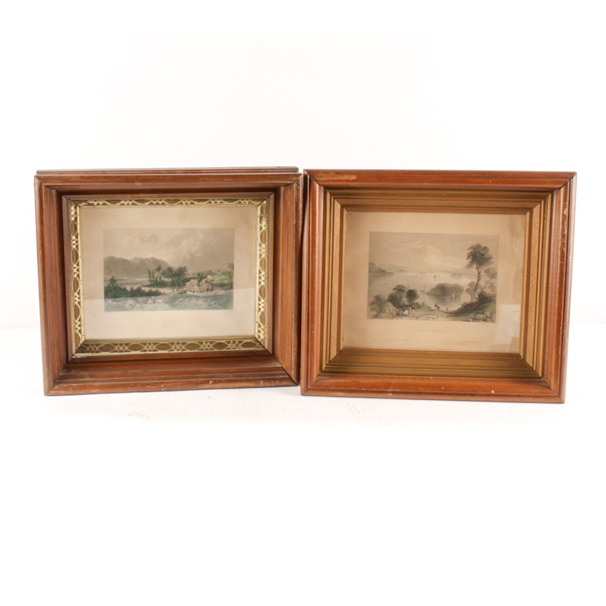 Hand-Colored Engravings After W. H. Barlett of Coastal Scenes