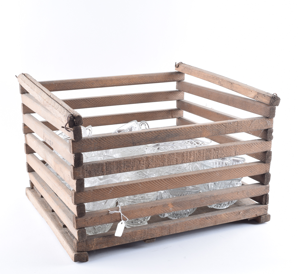 Vintage Pressed Plate and Punch Cups Glassware