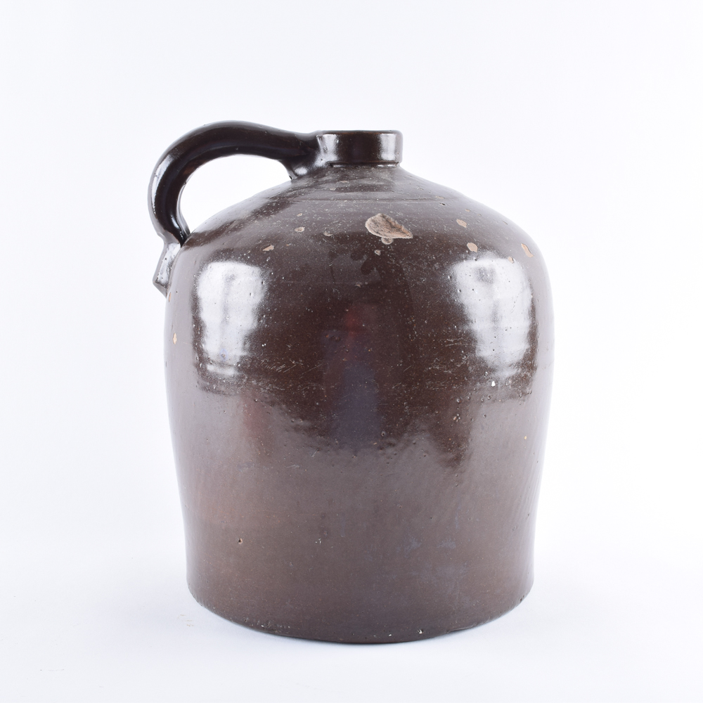 Antique Brown Stoneware Jug