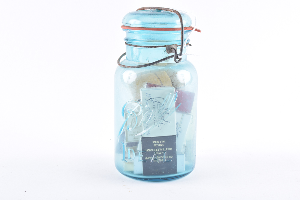 Vintage Mason Jars and Matchbooks