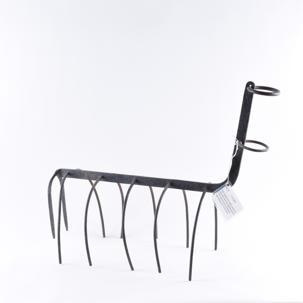 Rare Hand-Forged Ribcage Boat Prow Rushlight Fixture