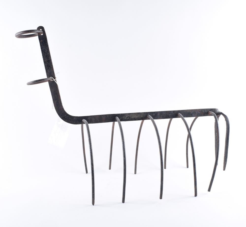 Rare Hand-Forged Ribcage Boat Prow Rushlight Fixture