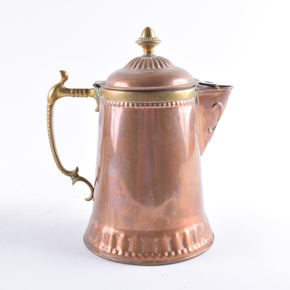 Antique Copper and Brass Coffee Pots