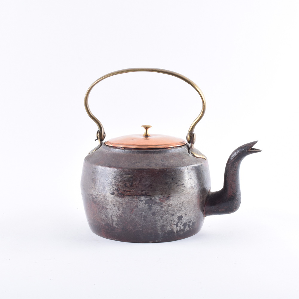Antique Kenrick & Co Brass and Copper Kettle