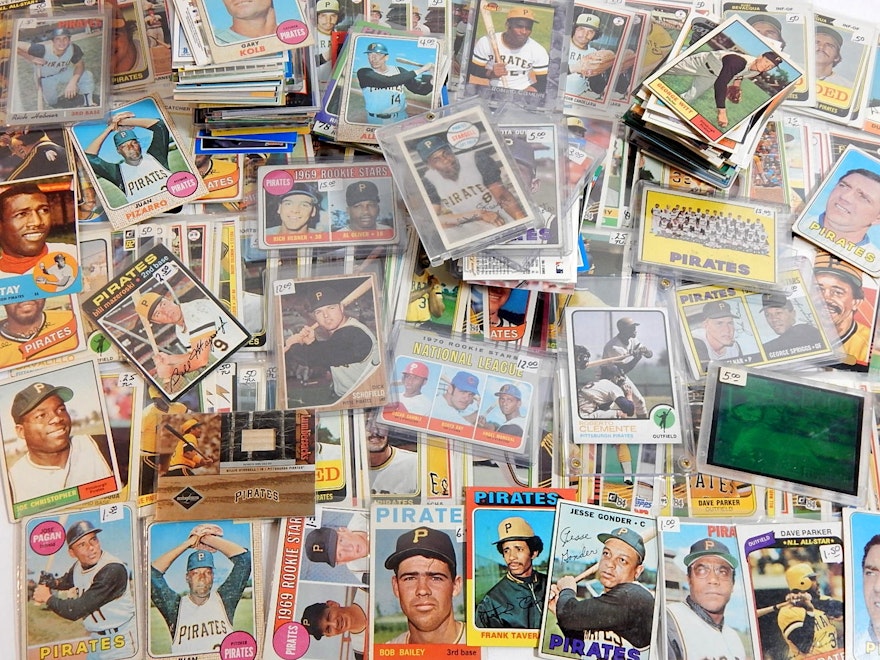 Large Pittsburgh Pirates Baseball Card Collection 1960s through 2000