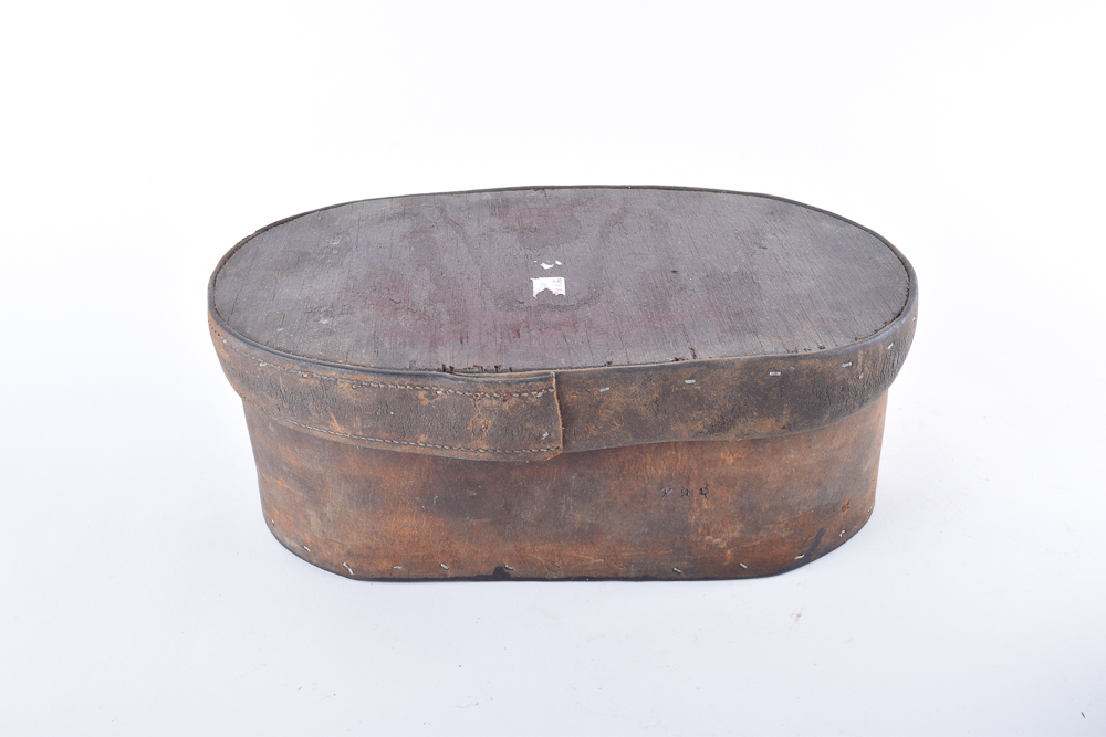 Antique Leather and Wood Shaker Style Boxes