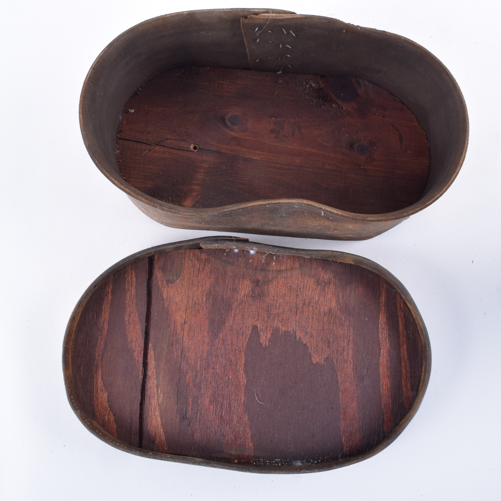 Antique Leather and Wood Shaker Style Boxes