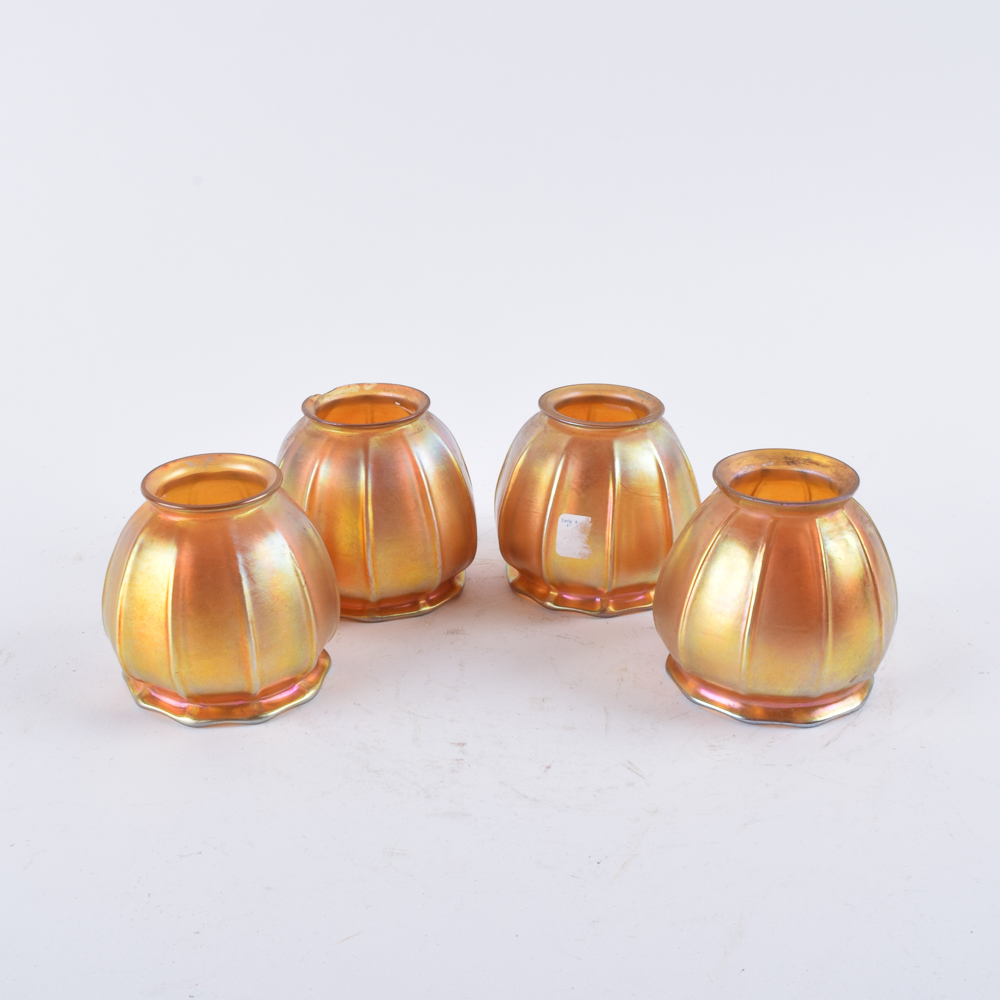 Steuben "Aurene" Glass Light Shades