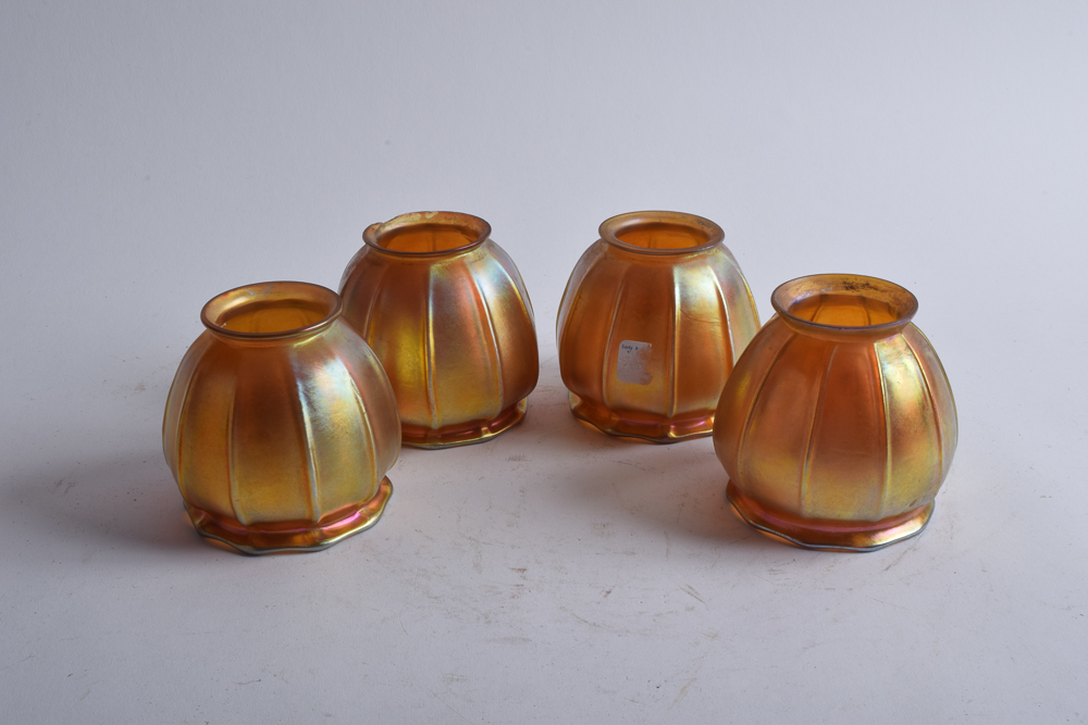 Steuben "Aurene" Glass Light Shades