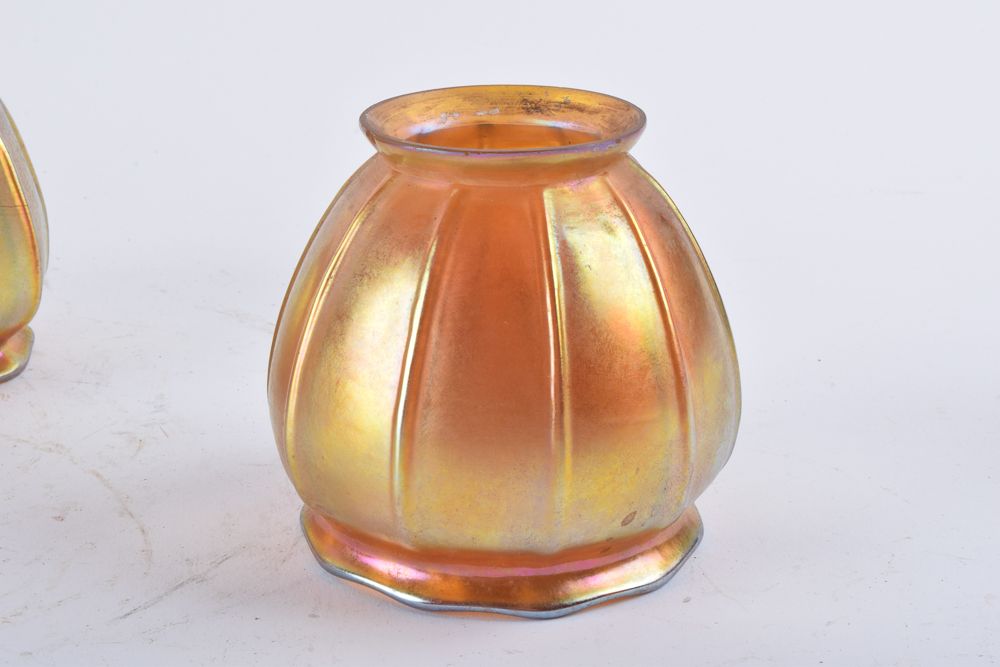 Steuben "Aurene" Glass Light Shades