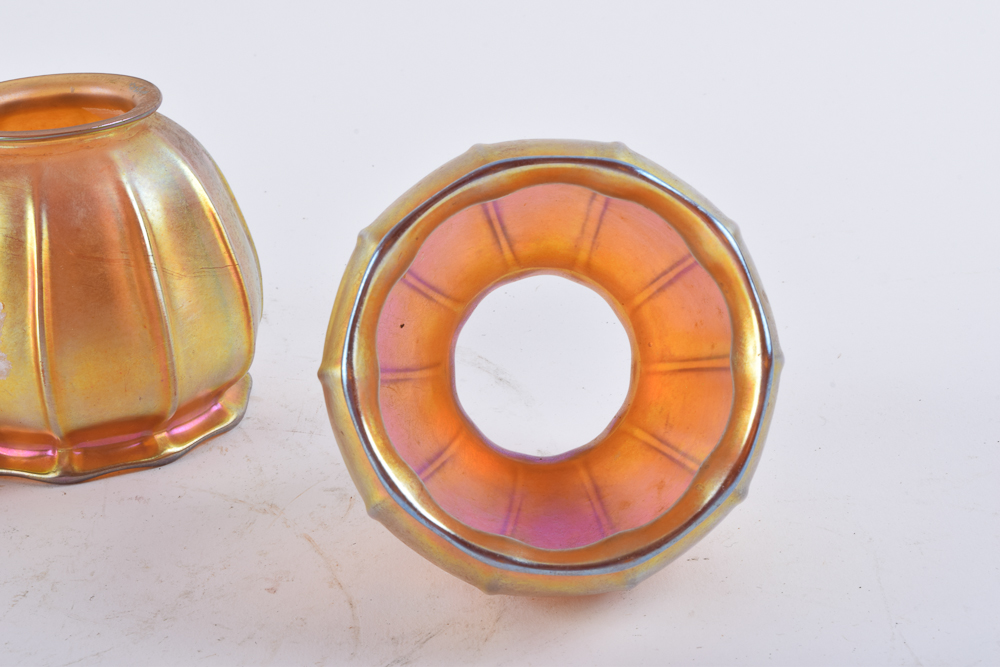 Steuben "Aurene" Glass Light Shades