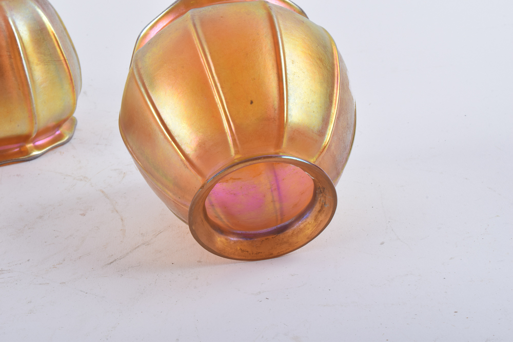 Steuben "Aurene" Glass Light Shades