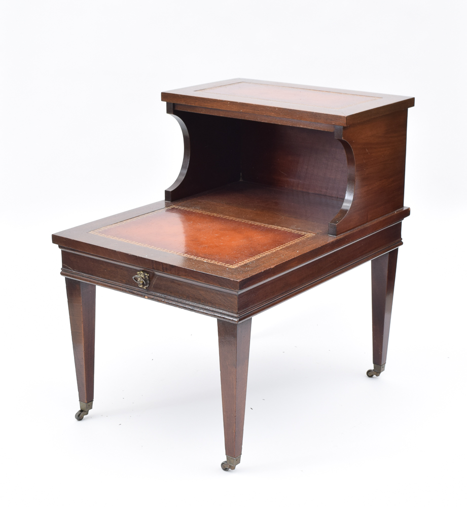 Vintage Mahogany Step Back End Tables