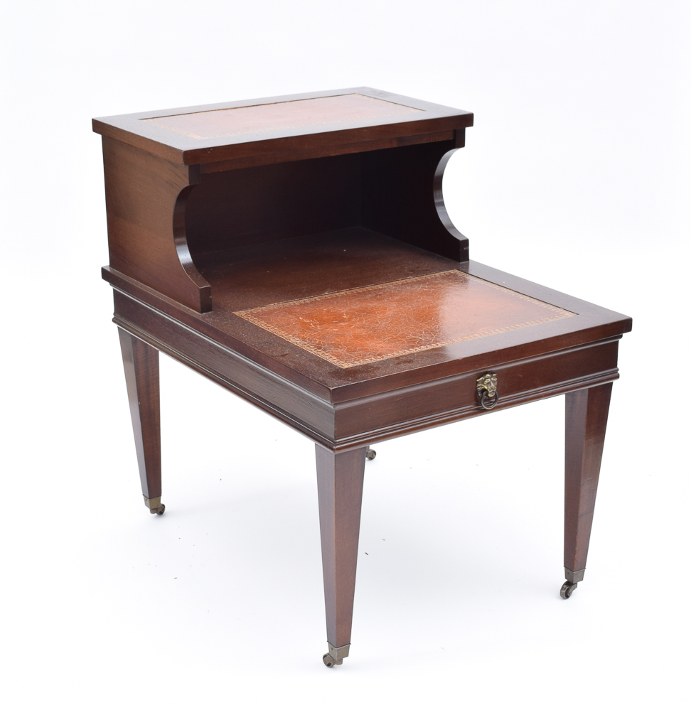 Vintage Mahogany Step Back End Tables