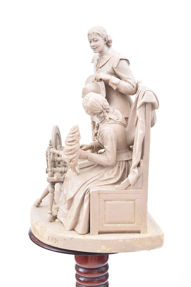 Ceramic Sculpture After John Rogers "Why Don't You Speak for Yourself, John"