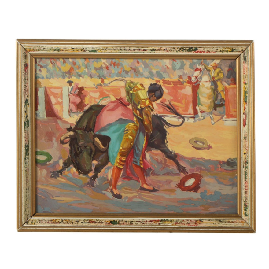 Oil Painting on Board of a Matador