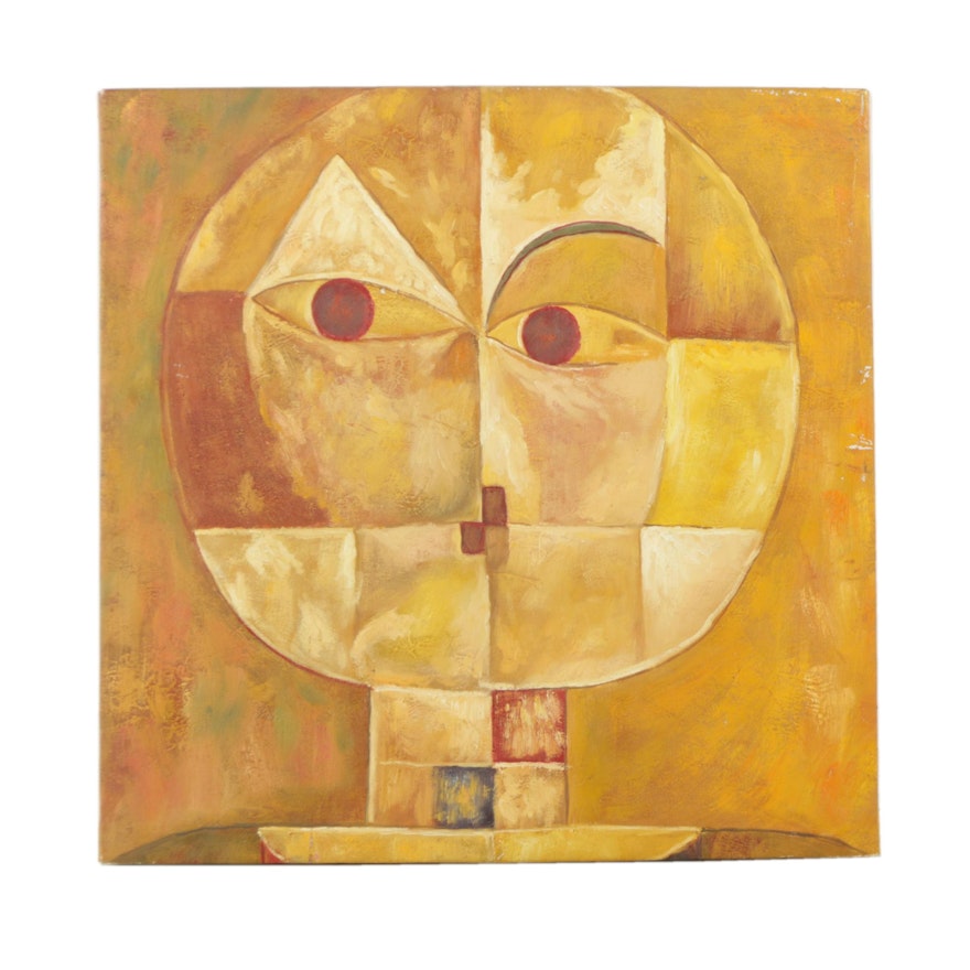 Oil Copy Painting After Paul Klee's "Senecio"