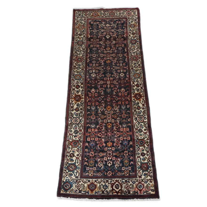 Hand-Knotted Persian Hamadan Carpet Runner