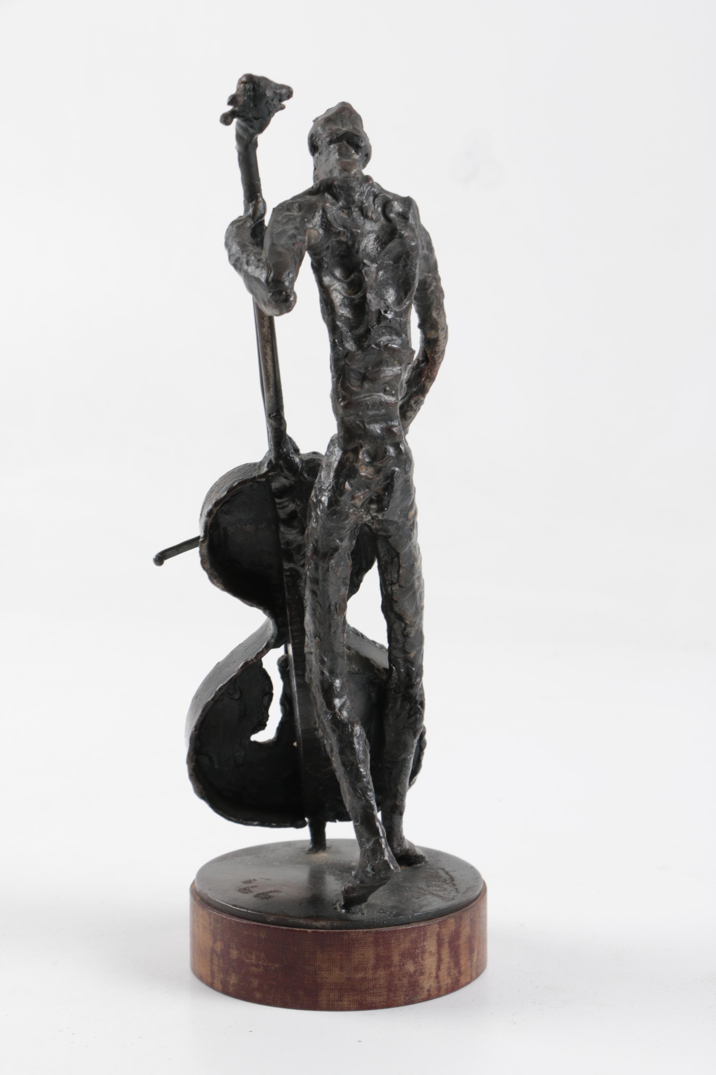 Simon Ybarra 1966 Iron Sculpture of a Cellist