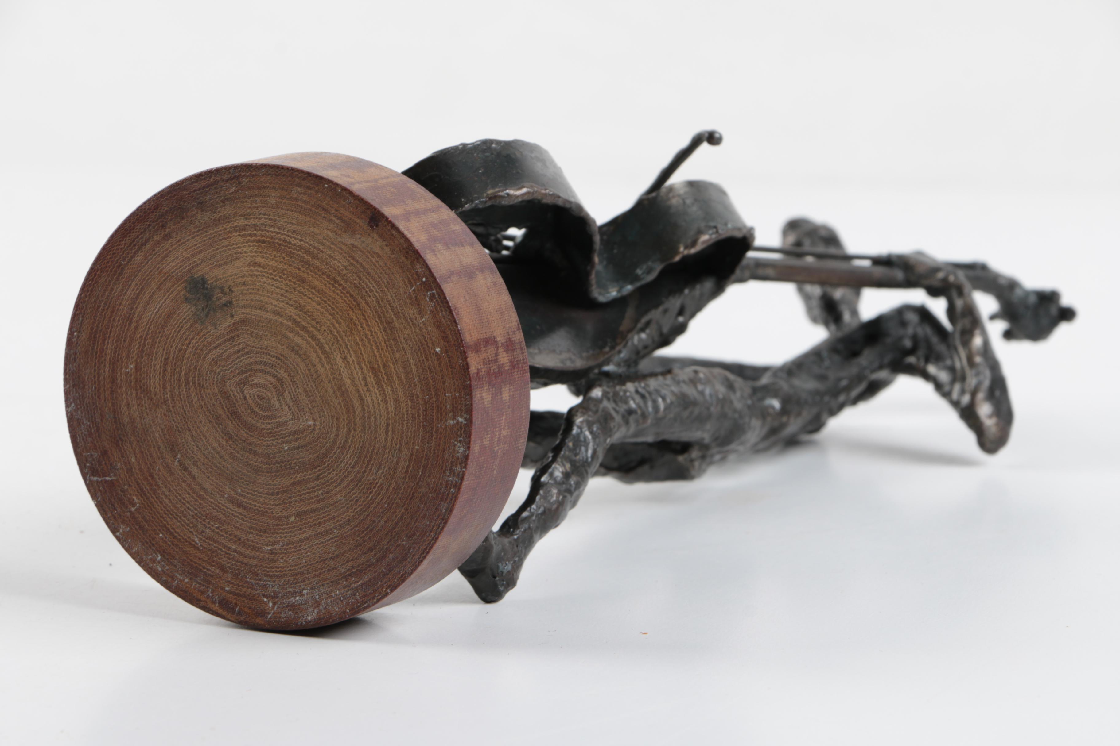 Simon Ybarra 1966 Iron Sculpture of a Cellist
