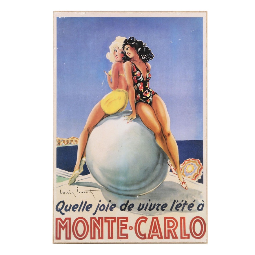 Offset Lithographic Poster Designed by Louis Icart "Monte Carlo"